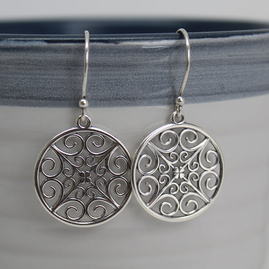 925 Sterling Silver Filigree Disk Earrings with Roman Glass Circle, Jewish  Jewelry | Judaica WebStore